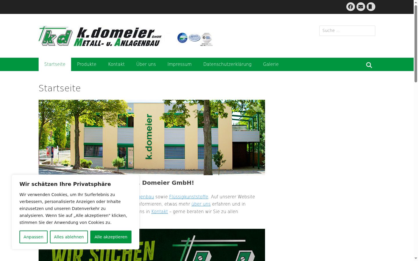 Screenshot des Einwilligungsbanners vor jeglicher Interaktion