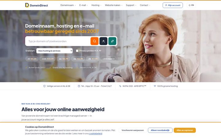 Screenshot of domein-direct.nl
