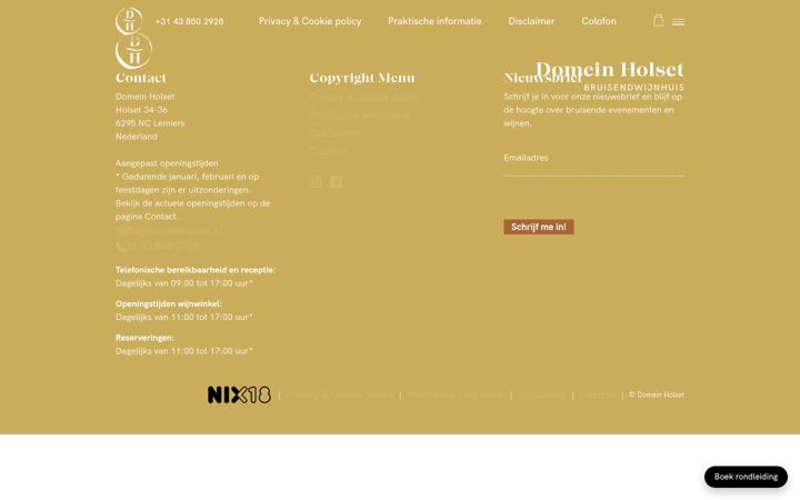 Screenshot of domeinholset.nl
