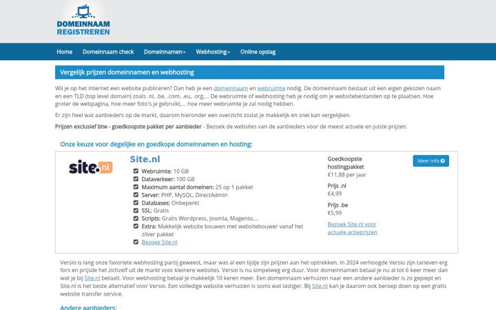 Ekraanipilt saidist domeinnaam-registreren.net