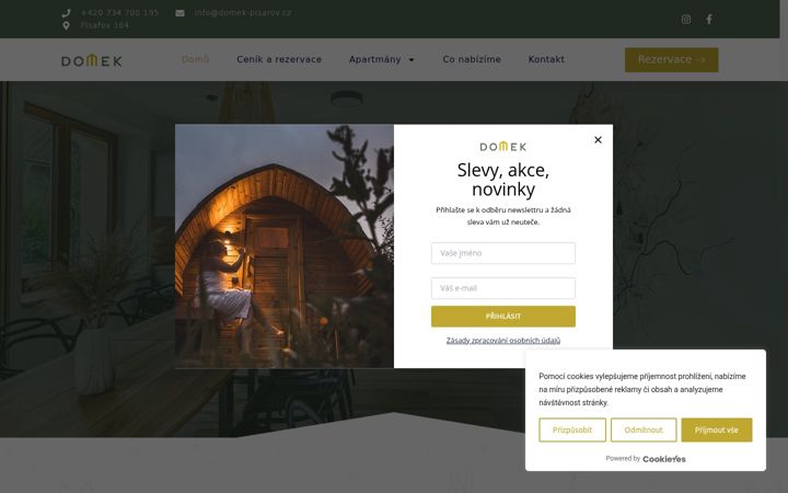 Screenshot of domek-pisarov.cz