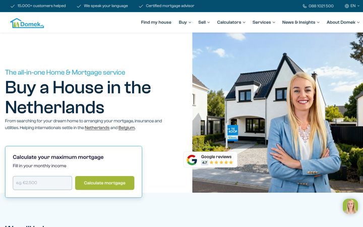 Screenshot of domek.nl