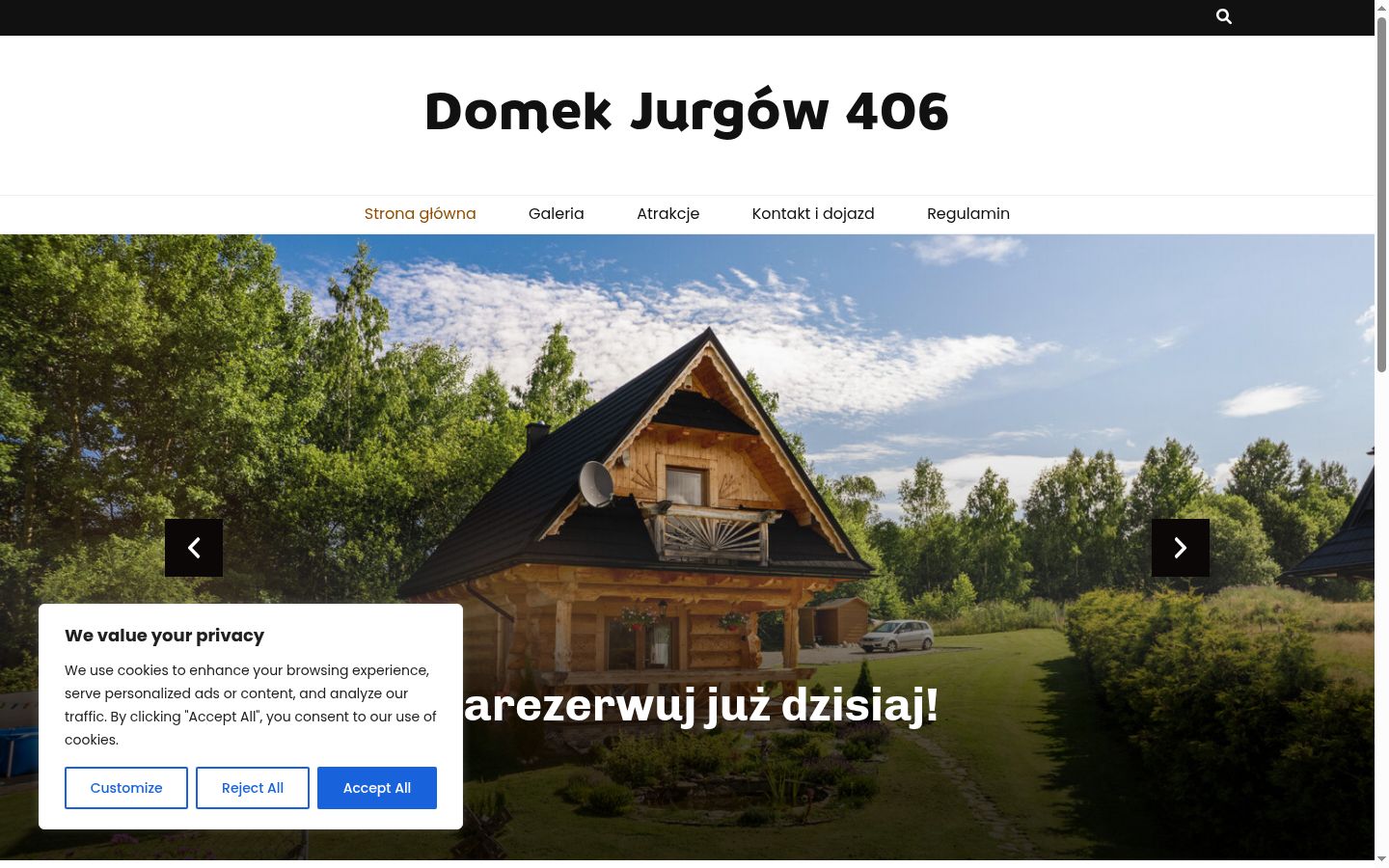 Ekrānuzņēmums ar piekrišanas baneri, kas tika rādīts pirms jebkādas mijiedarbības