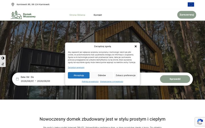 Captură de ecran a domekwczasowy.eu