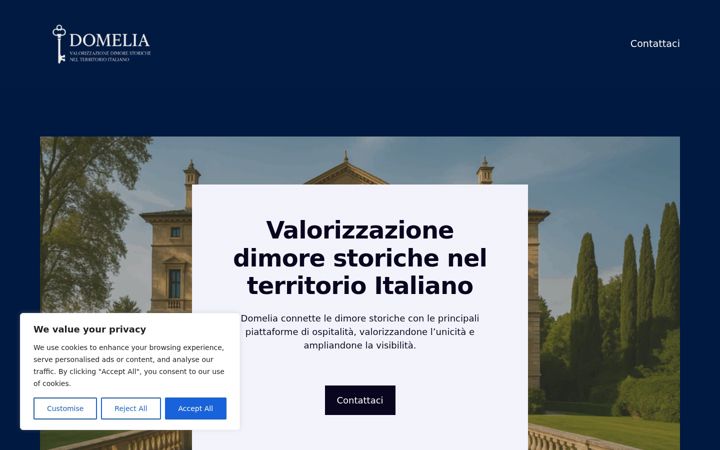 Snímek obrazovky domeliaitalia.it