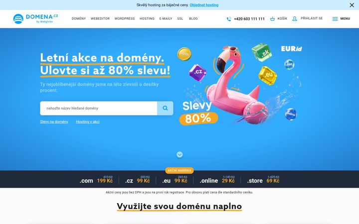 Screenshot of domena.cz