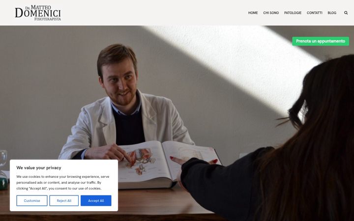Snímek obrazovky domenicifisioterapia.it