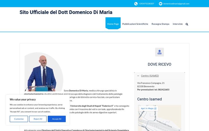 Snímek obrazovky domenicodimaria.it