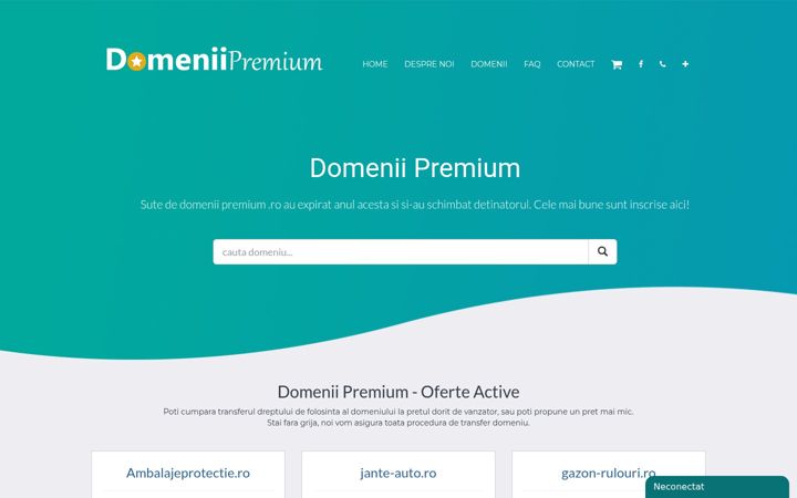 Screenshot of domenii-premium.ro