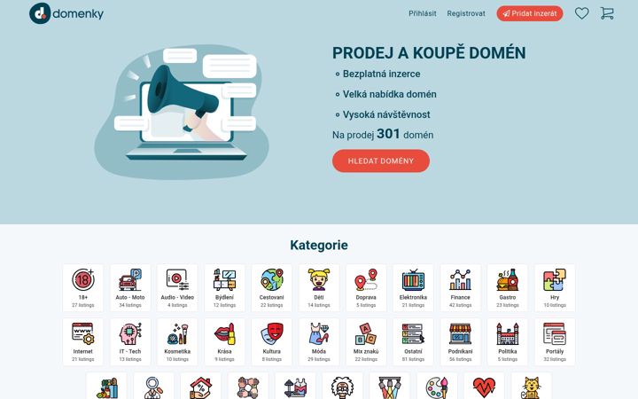 Screenshot of domenky.cz