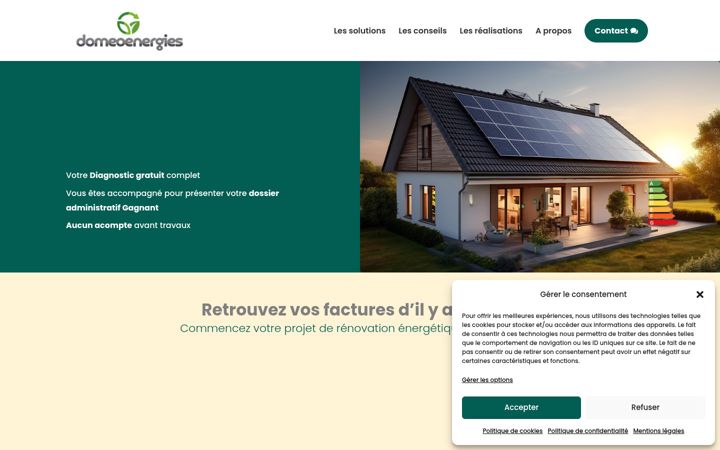 Screenshot of domeoenergies.fr