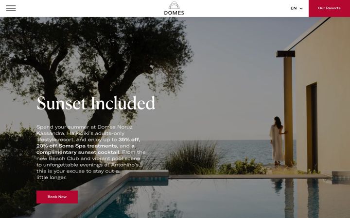 Screenshot di domesresorts.com