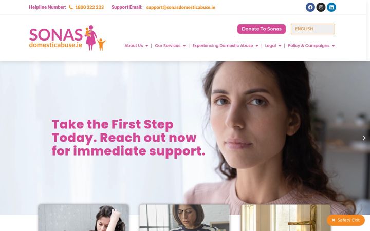 Screenshot ta' domesticabuse.ie