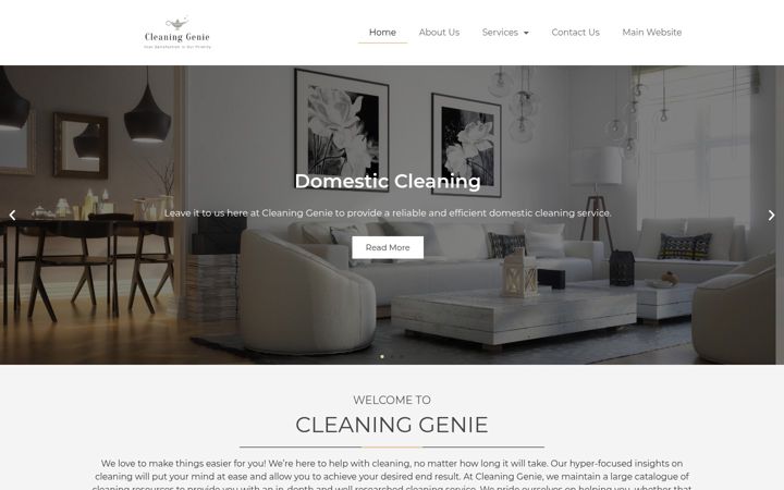 Snímek obrazovky domesticcleaningbristol.co.uk