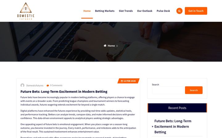 Screenshot of domesticfutures.com