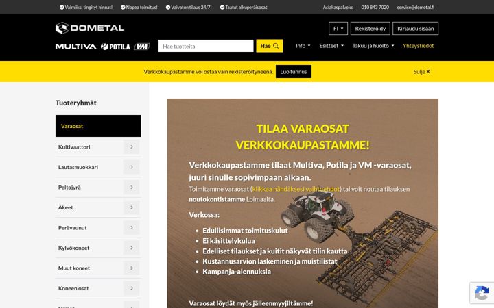 Screenshot di dometal.fi