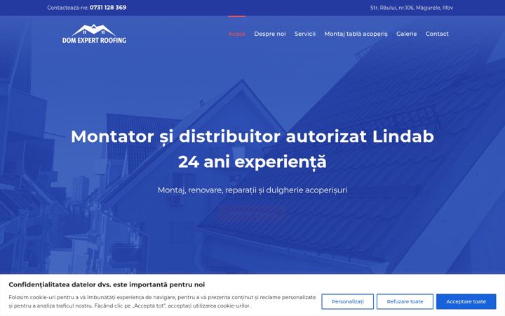 Screenshot of domexpertroofing.ro