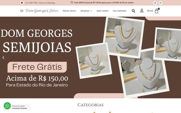 Capture d'écran de domgeorgesjoias.com.br