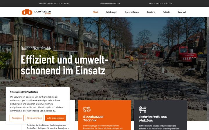 Screenshot of domhofbau.com