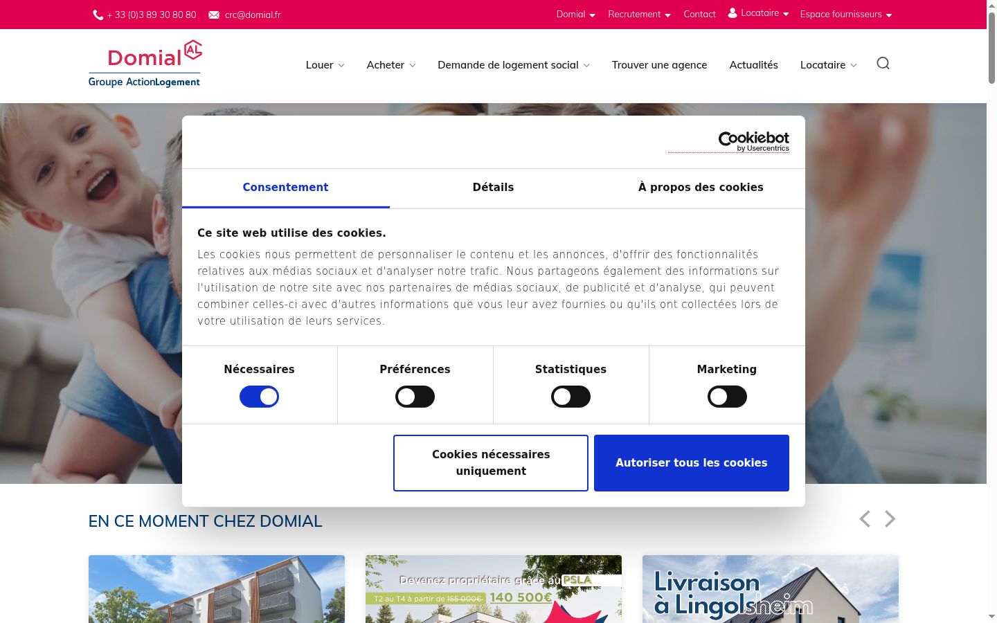 Screenshot tal-banner tal-kunsens muri qabel kwalunkwe interazzjoni