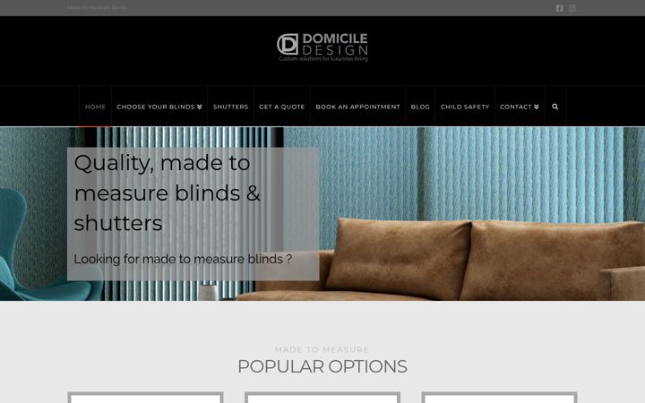 Screenshot of domicileblinds.co.uk