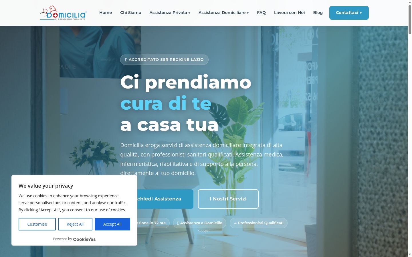 Sutikimo reklamjuostės, rodytos prieš bet kokią sąveiką, ekrano kopija