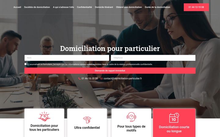 Screenshot ta' domiciliation-particulier.fr