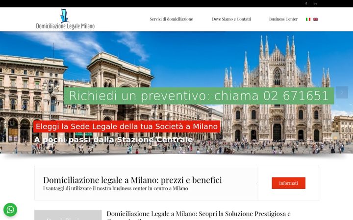 Skærmbillede af domiciliazionelegalemilano.it