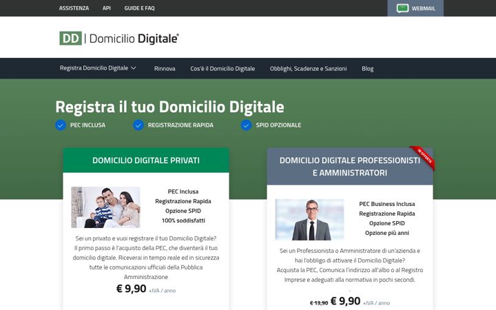 Screenshot of domiciliodigitale.com