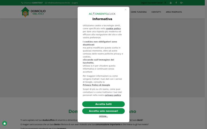 Skærmbillede af domiciliomilano.it