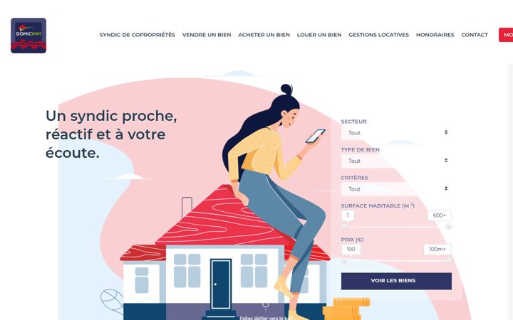 Skärmbild av domicimm.fr