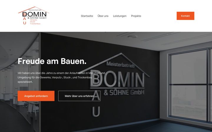 Screenshot of domin-bau-und-soehne-gmbh.de