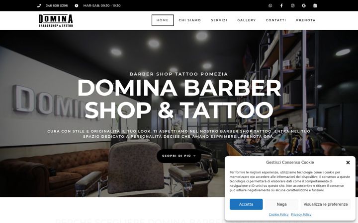 Skærmbillede af dominabarbershop.it