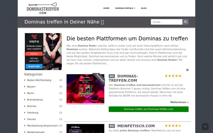 Screenshot of dominastreffen.com