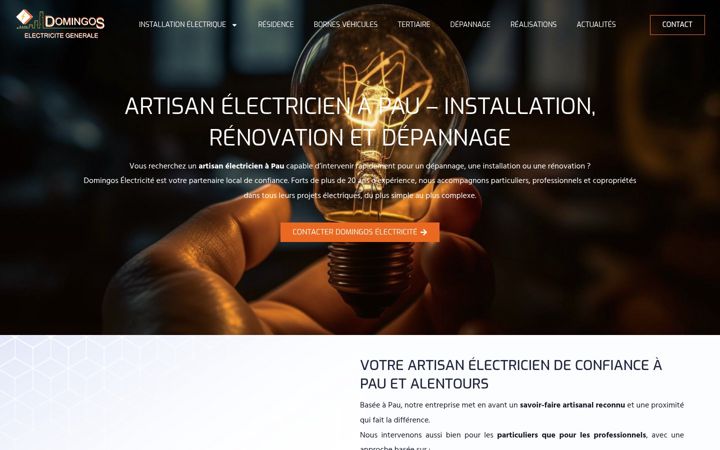 Skärmbild av domingos-electricite.fr