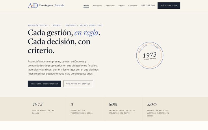 Screenshot of dominguezasesoria.es