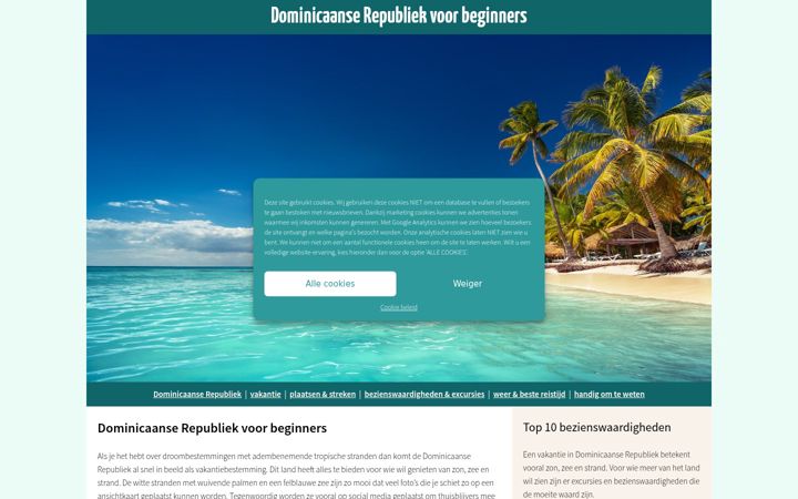 Captura de pantalla de dominicaanserepubliekvoorbeginners.nl