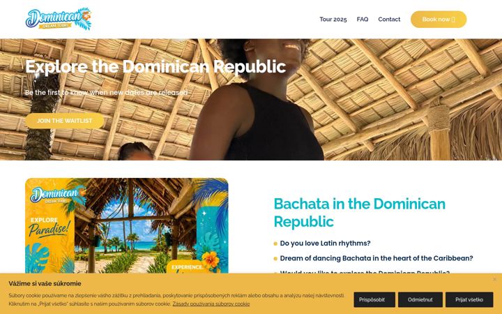 Screenshot of dominicandreamtour.com