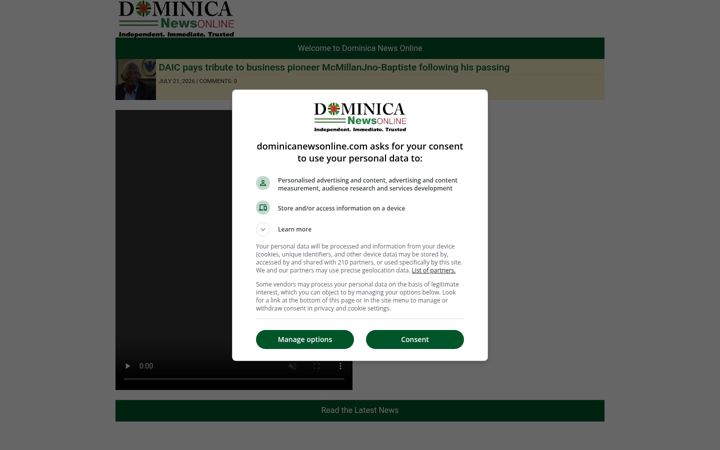 Screenshot von dominicanewsonline.com