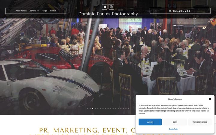 Screenshot of dominicparkesphotography.co.uk