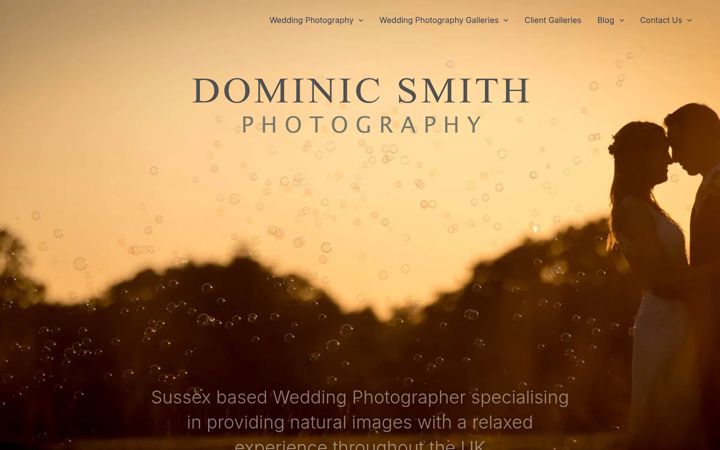 Snímek obrazovky dominicsmithphotography.co.uk