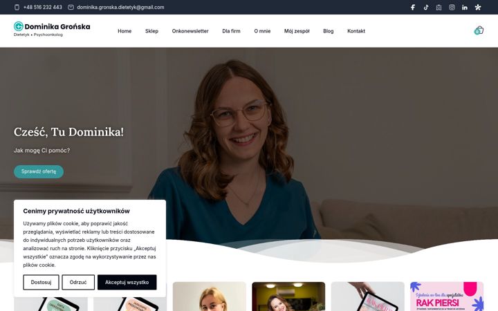 Ekrānuzņēmums no dominika-gronska.pl