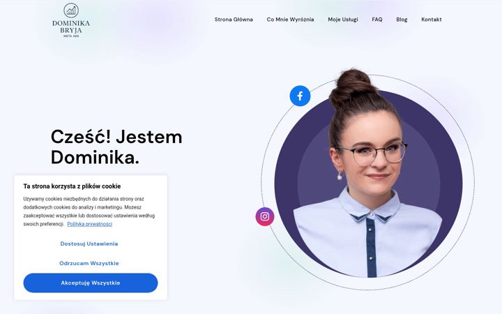 Ekrānuzņēmums no dominikabryja.pl