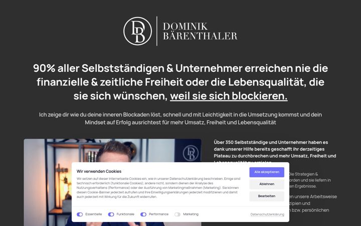 Screenshot di dominikbaerenthaler.de