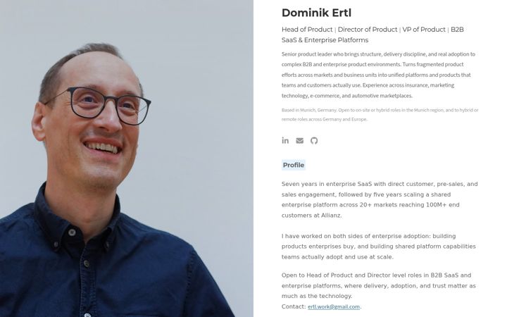 Screenshot of dominikertl.com