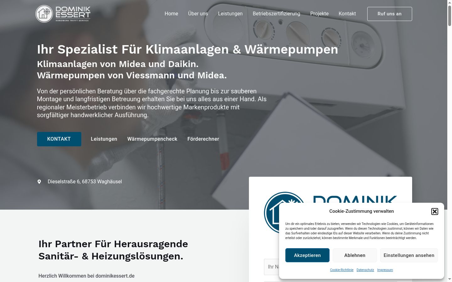 Skærmbillede af samtykkebanneret, som det blev vist før nogen interaktion