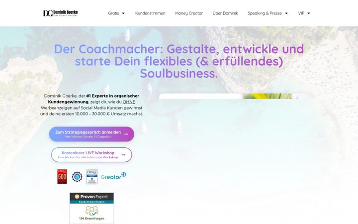 Screenshot of dominikgoerke.com