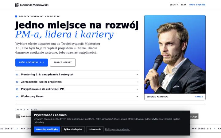 Snimka zaslona za dominikmarkowski.pl