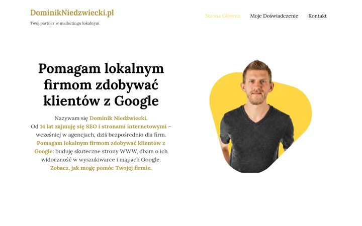 Snimka zaslona za dominikniedzwiecki.pl