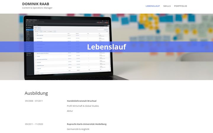 Screenshot of dominikraab.de